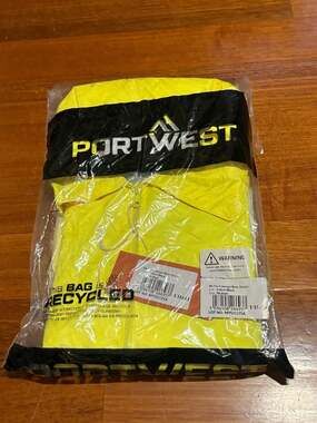 Portwest Hi-Vis Contrast Rain Jacket Yellow/Black Size Medium